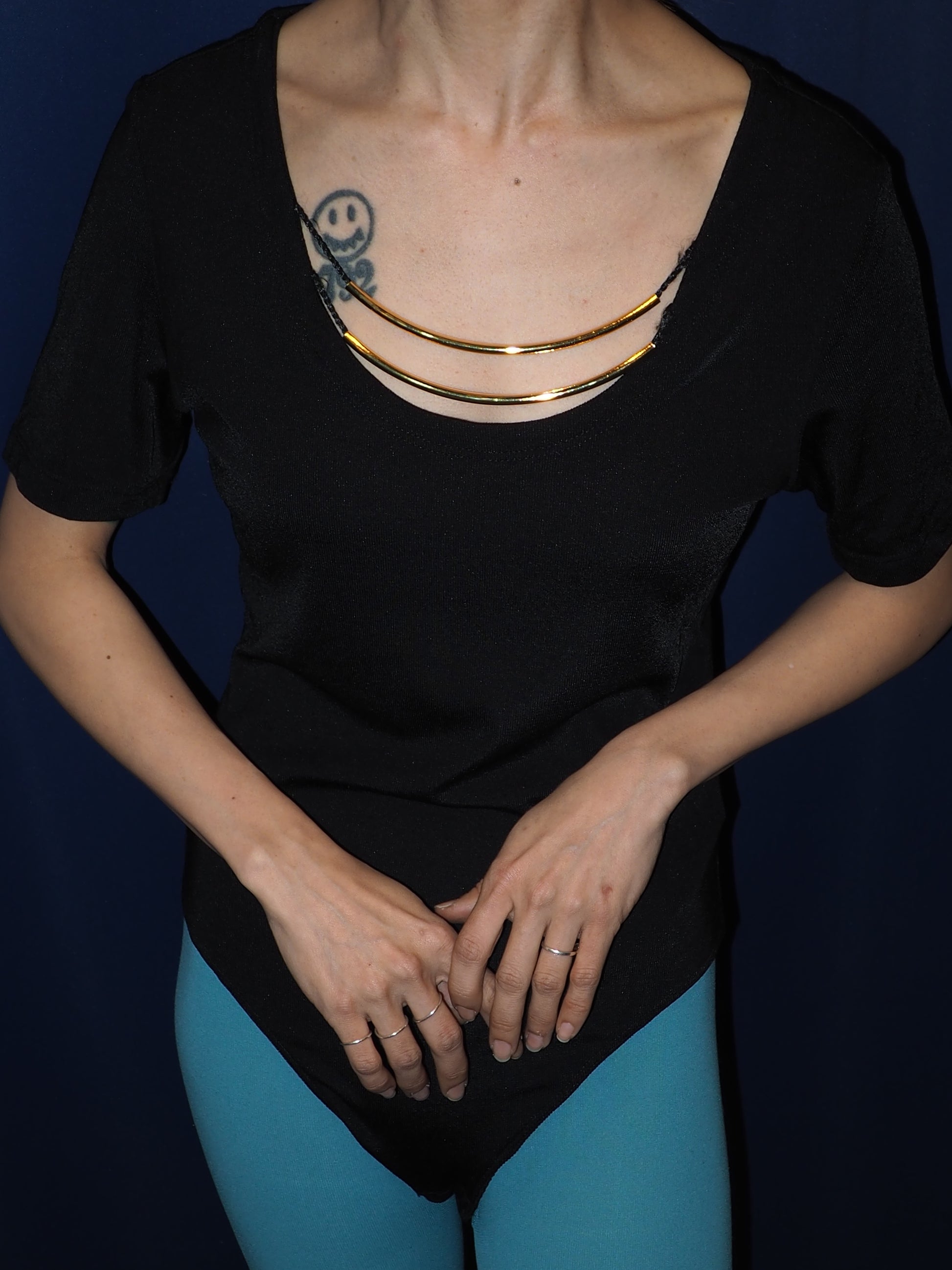 2gold necklace leotard