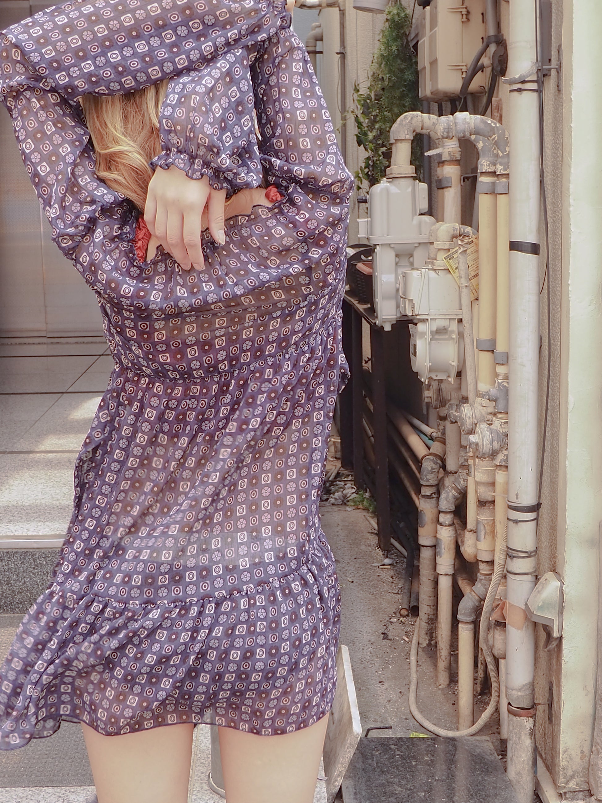 USED Sheer mini dress