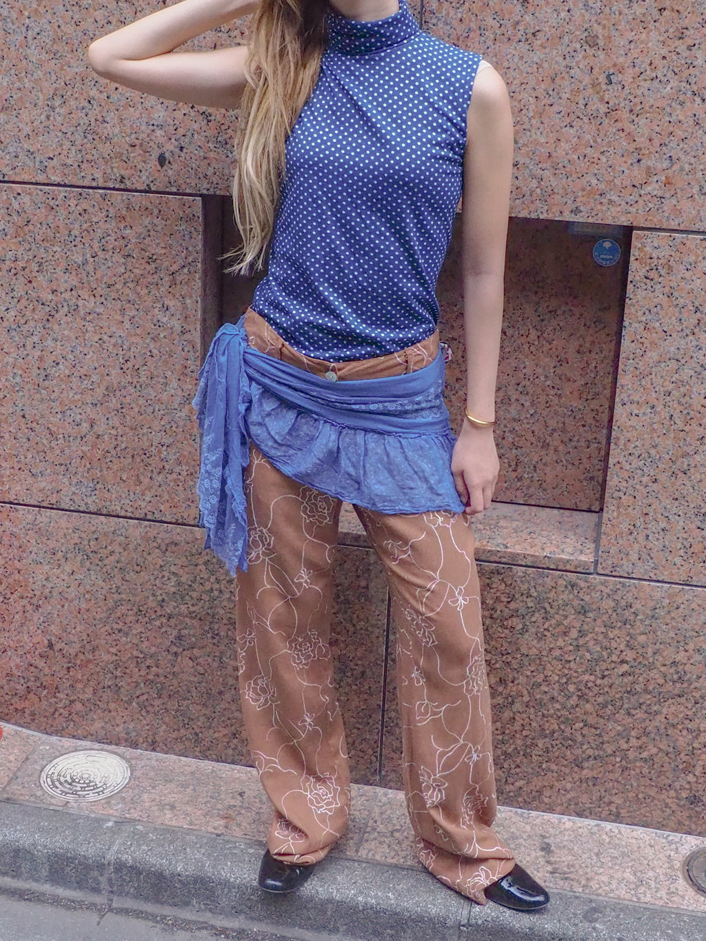 vintage  linen stitch pants