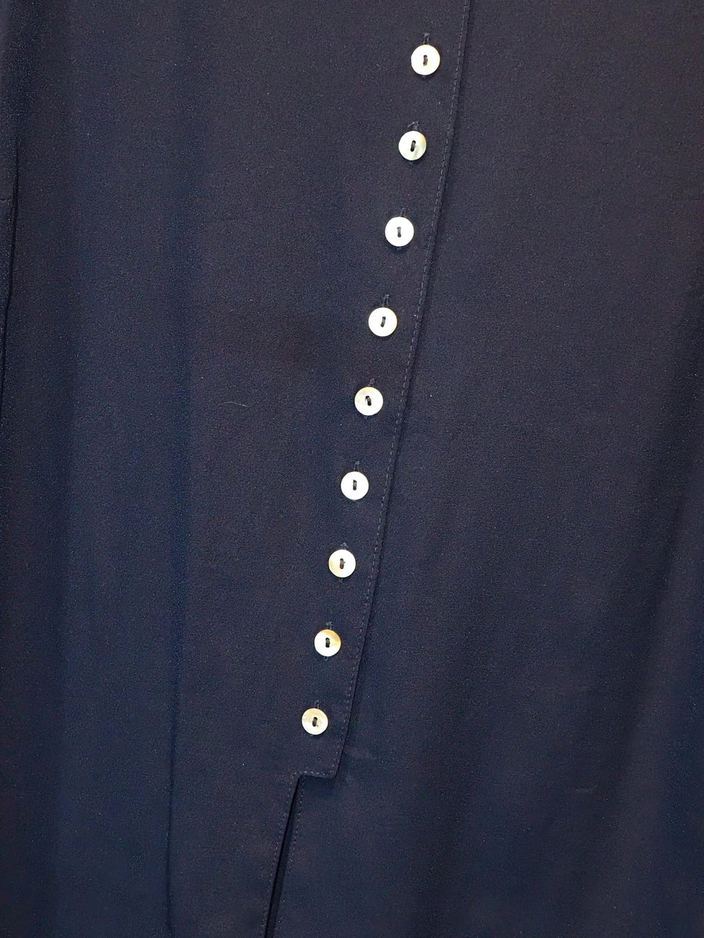 vintage shell bottan navy tops