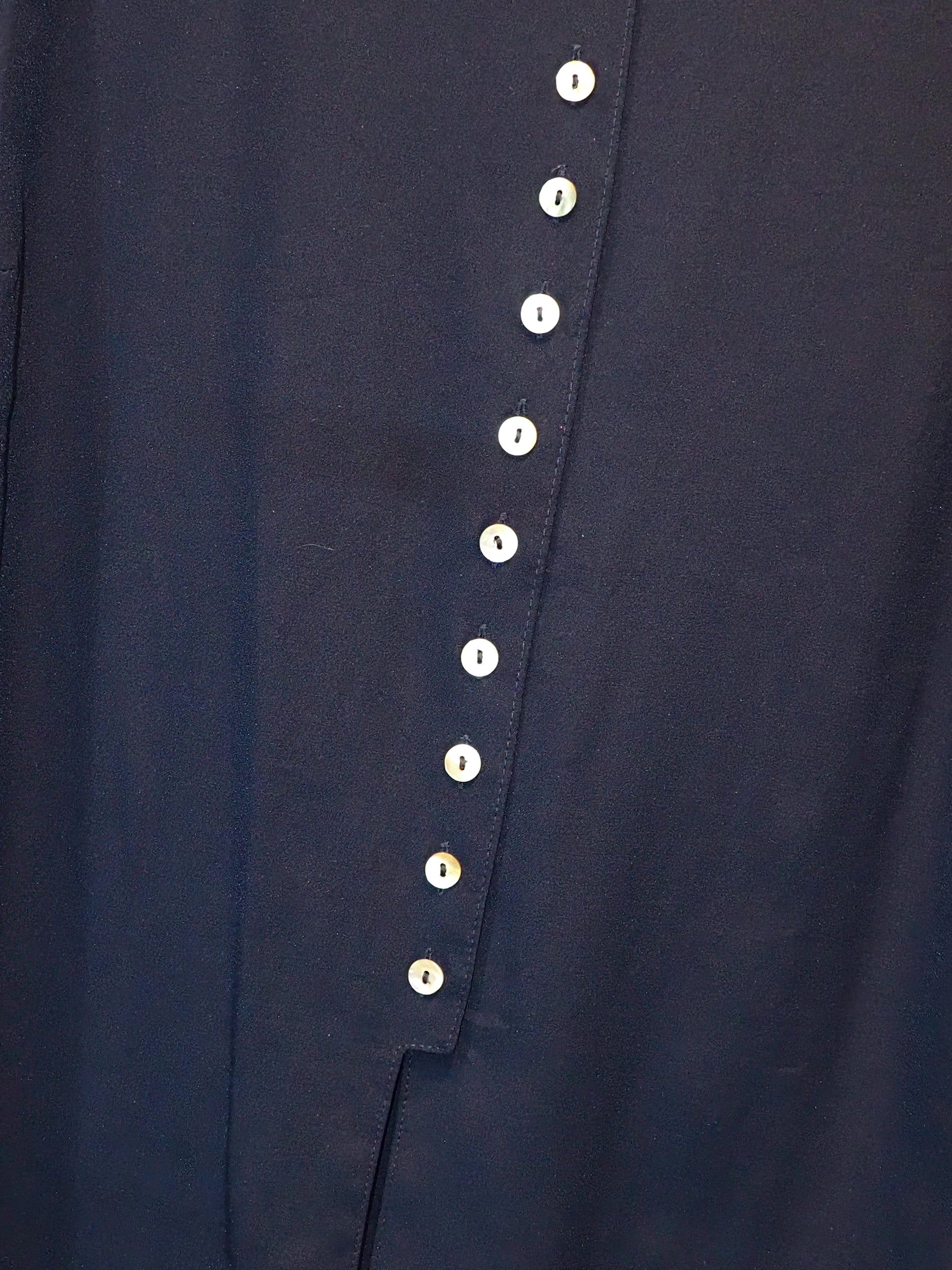 vintage shell bottan navy tops