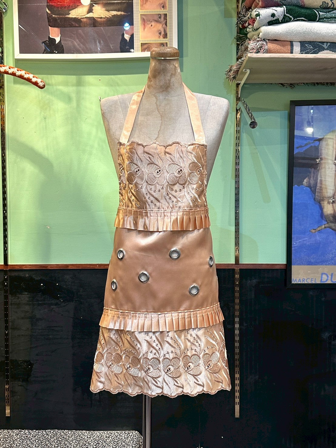 SAUCE MADE EYELET APRON BROWN NYLON