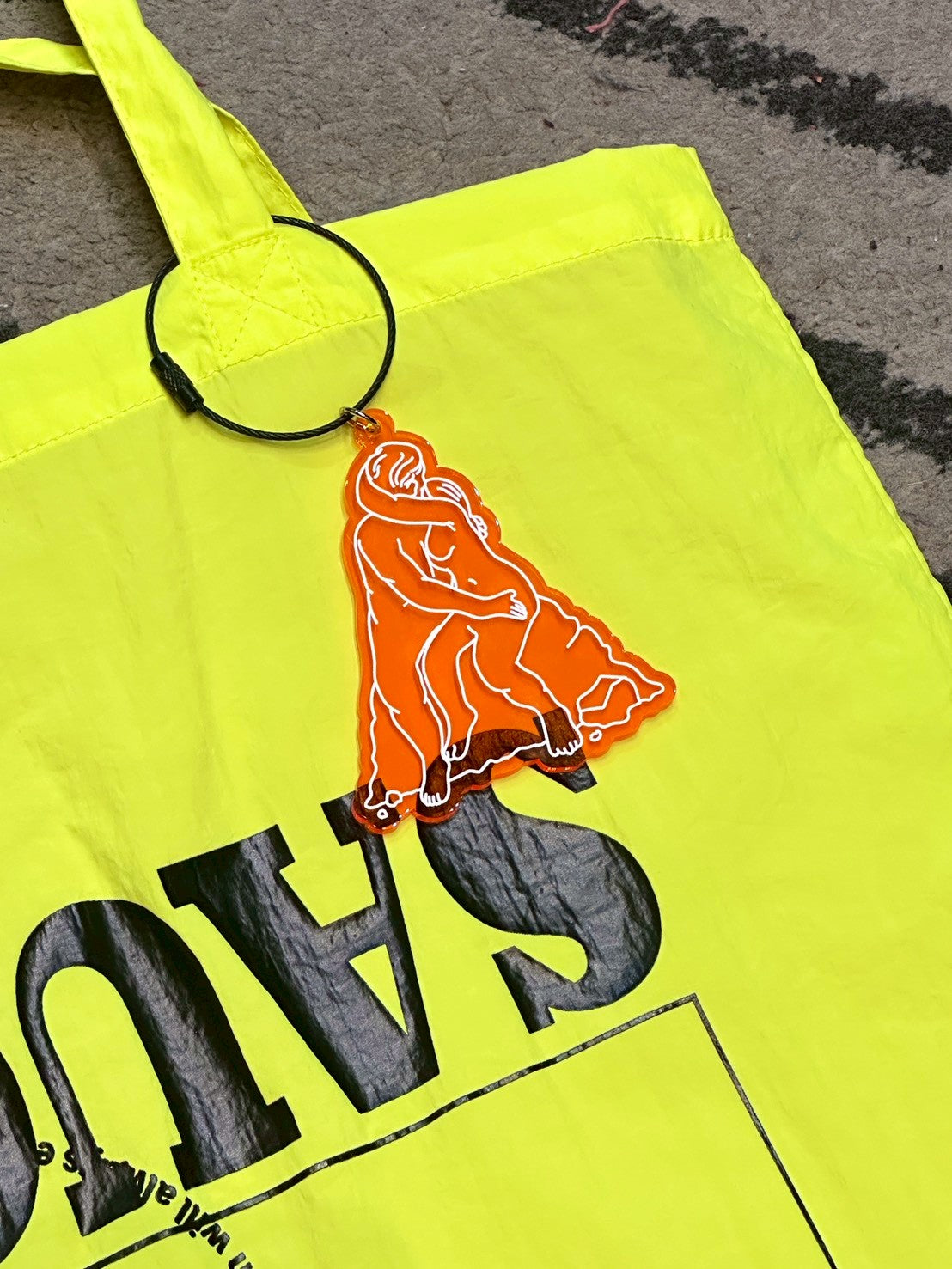SAUCE original "HOUSE SAUCE NYLON TOTE BAG":NEON YELLOW
