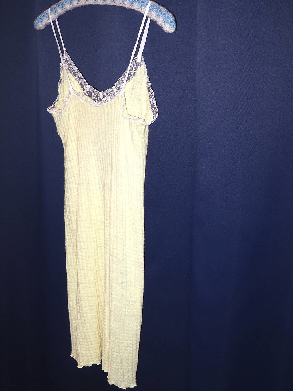 VINTAGE KNIT YELLOW LONG CAMISOLE