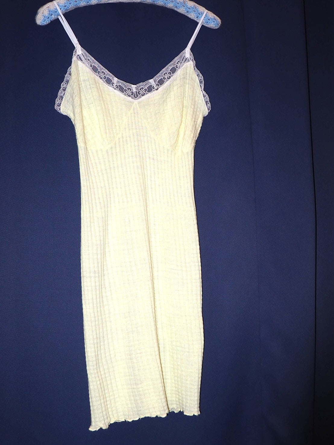 VINTAGE KNIT YELLOW LONG CAMISOLE