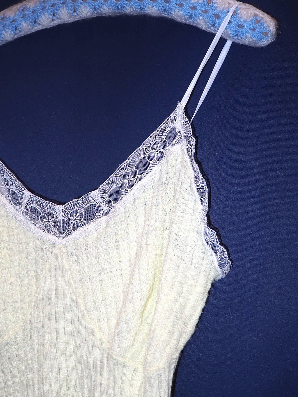 VINTAGE KNIT YELLOW LONG CAMISOLE