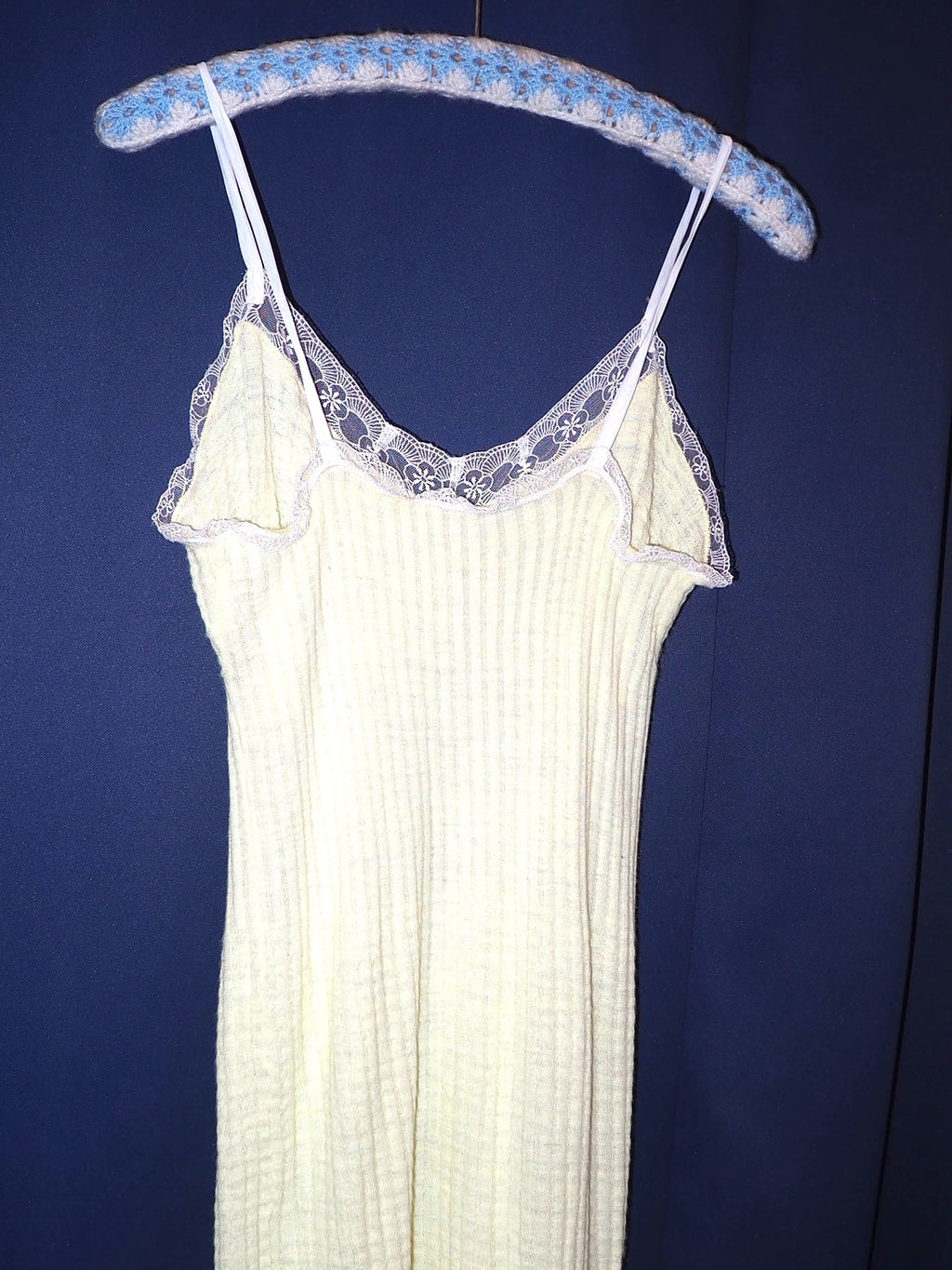VINTAGE KNIT YELLOW LONG CAMISOLE