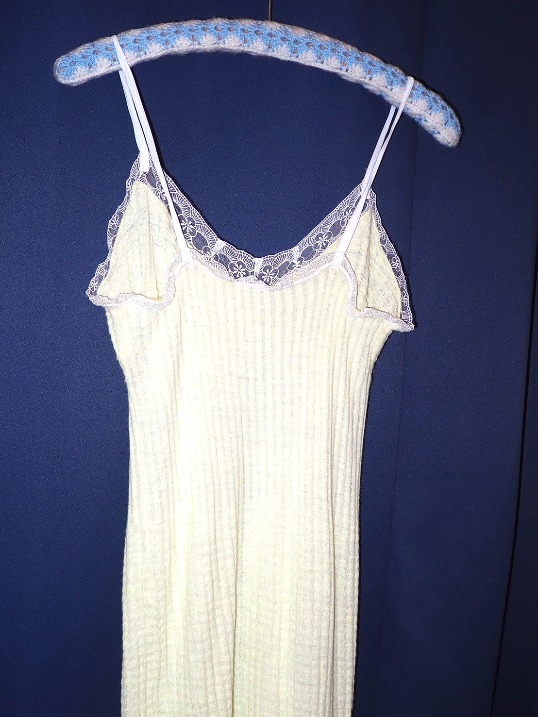 VINTAGE KNIT YELLOW LONG CAMISOLE