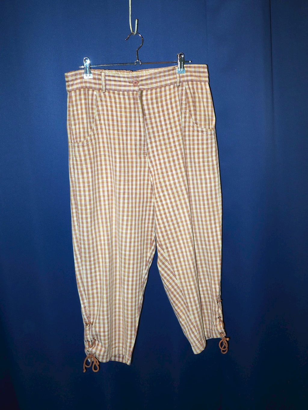 vintage check BROWN pants