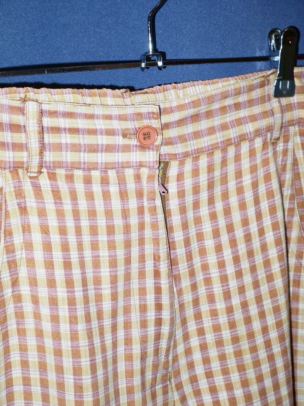 vintage check BROWN pants