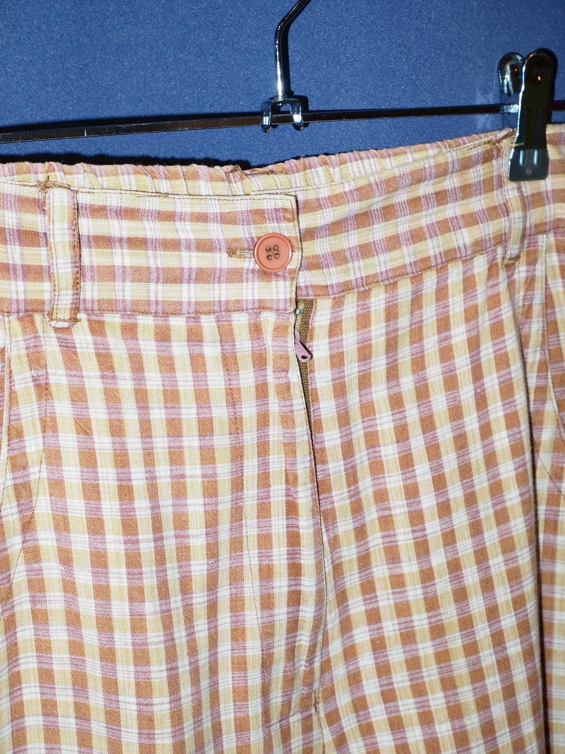 vintage check BROWN pants