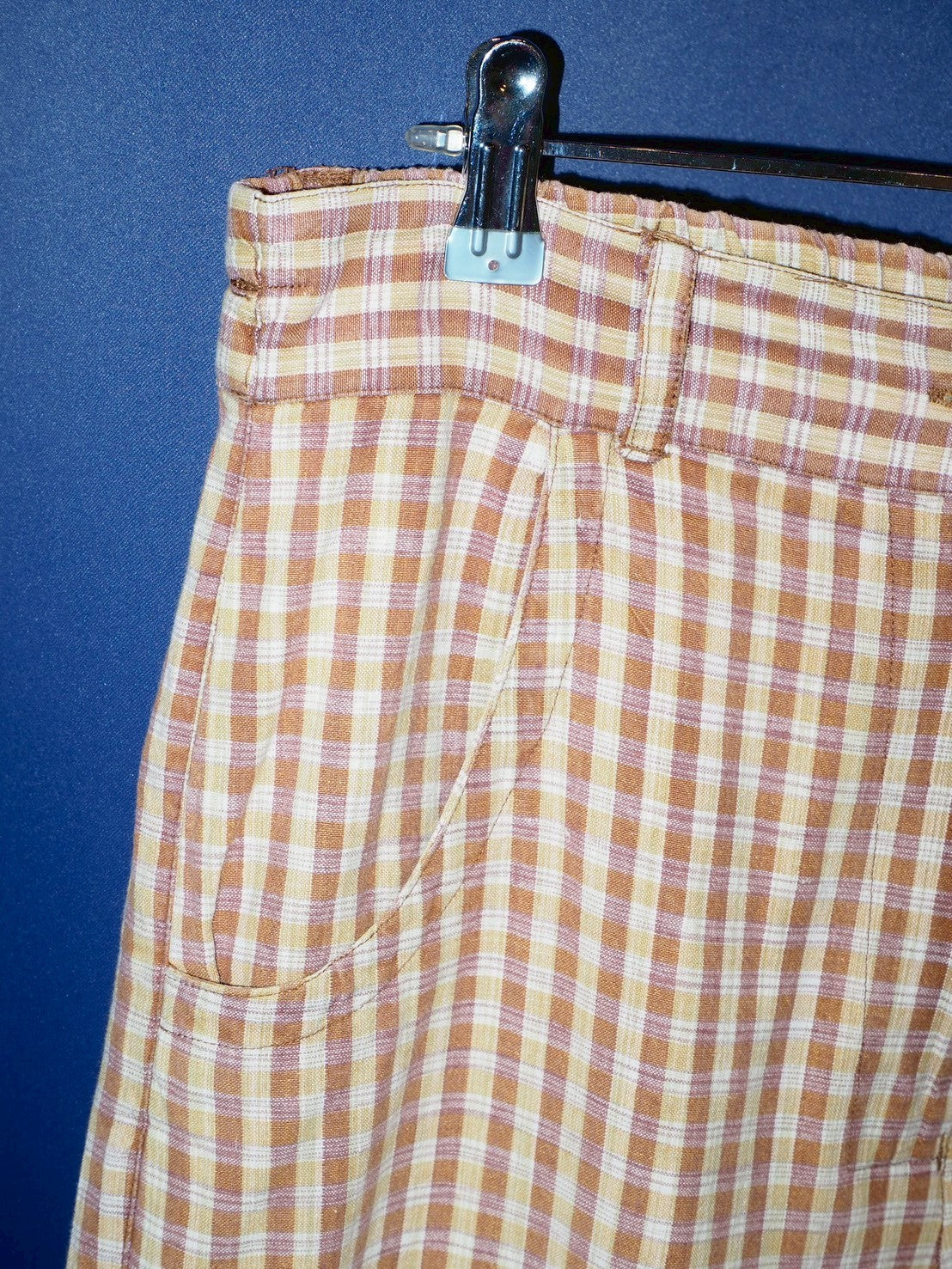 vintage check BROWN pants