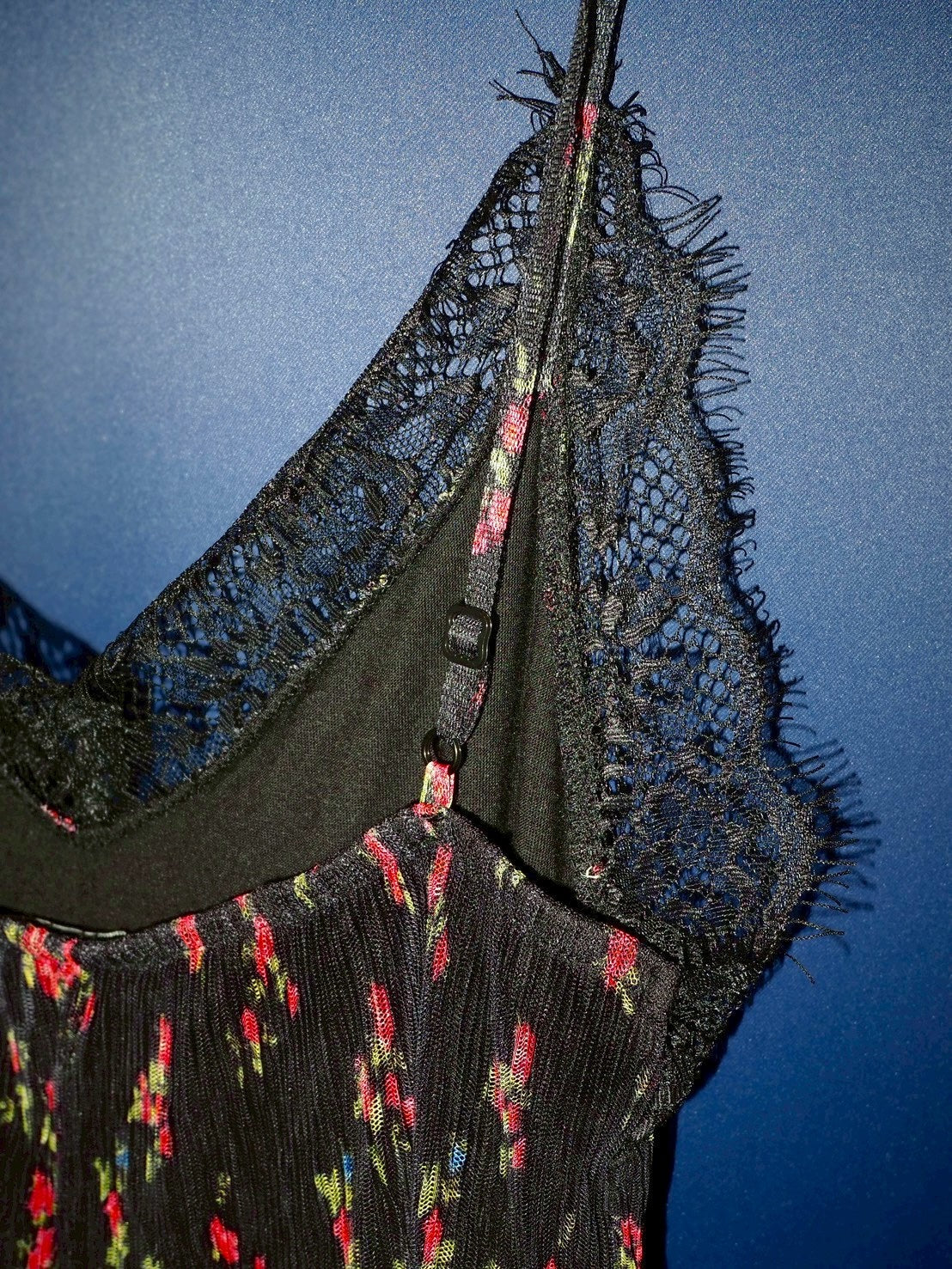 pleats black flower dress
