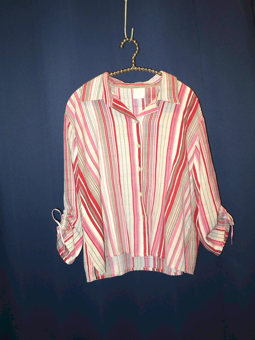 stripe shirring shirts