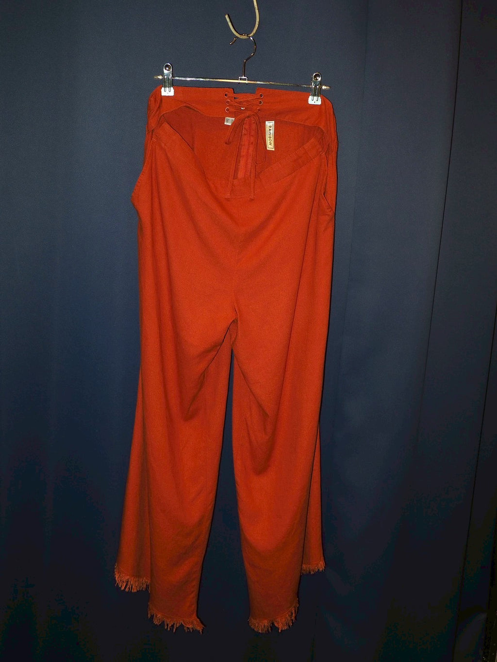 front laceup linen pants