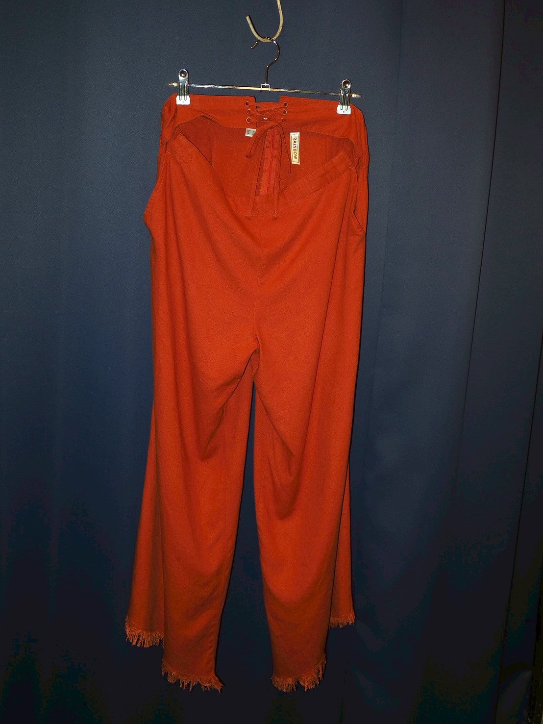front laceup linen pants