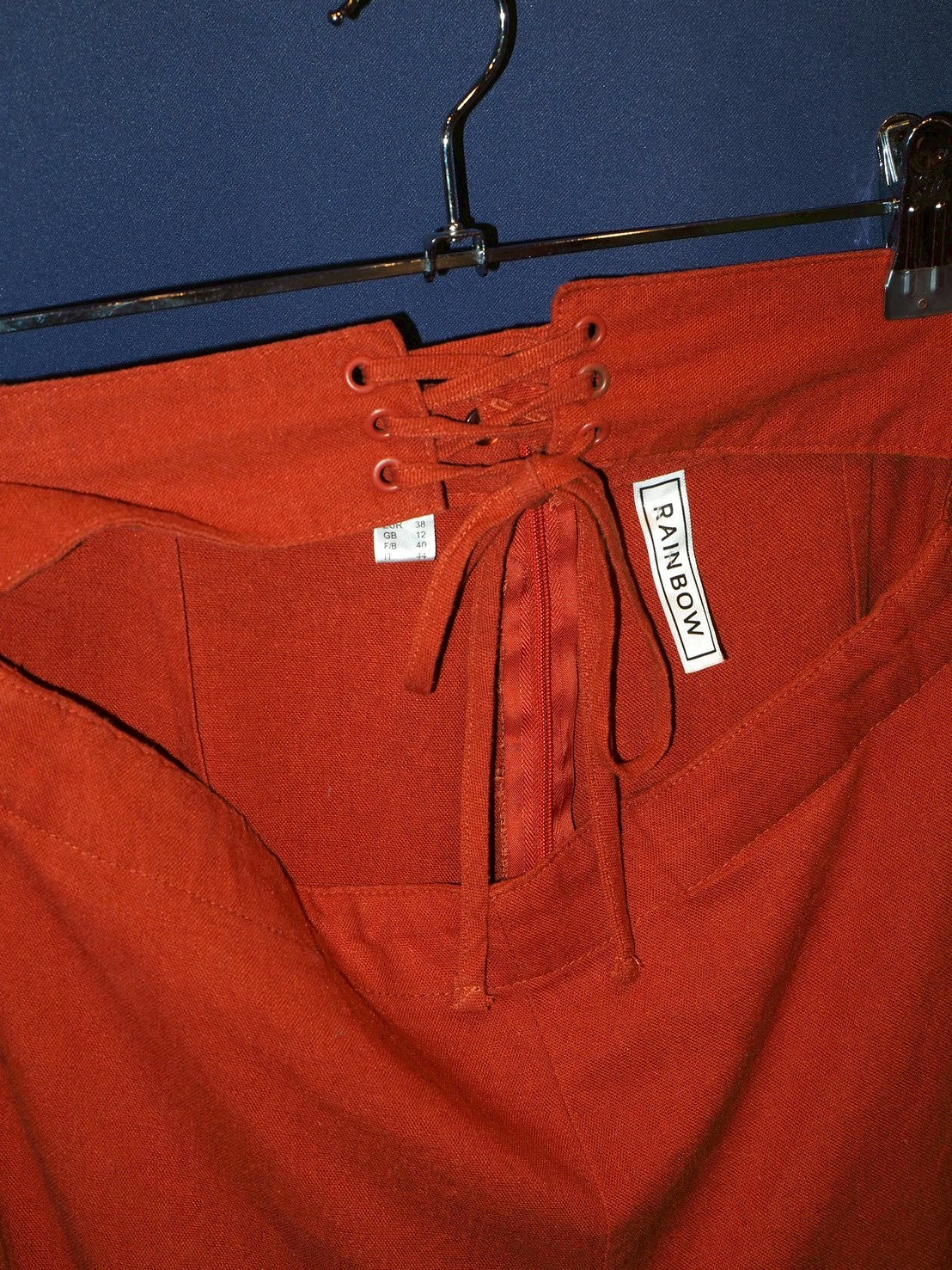 front laceup linen pants