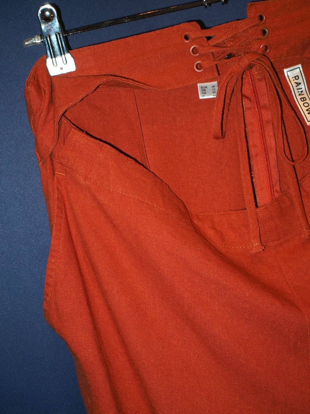 front laceup linen pants
