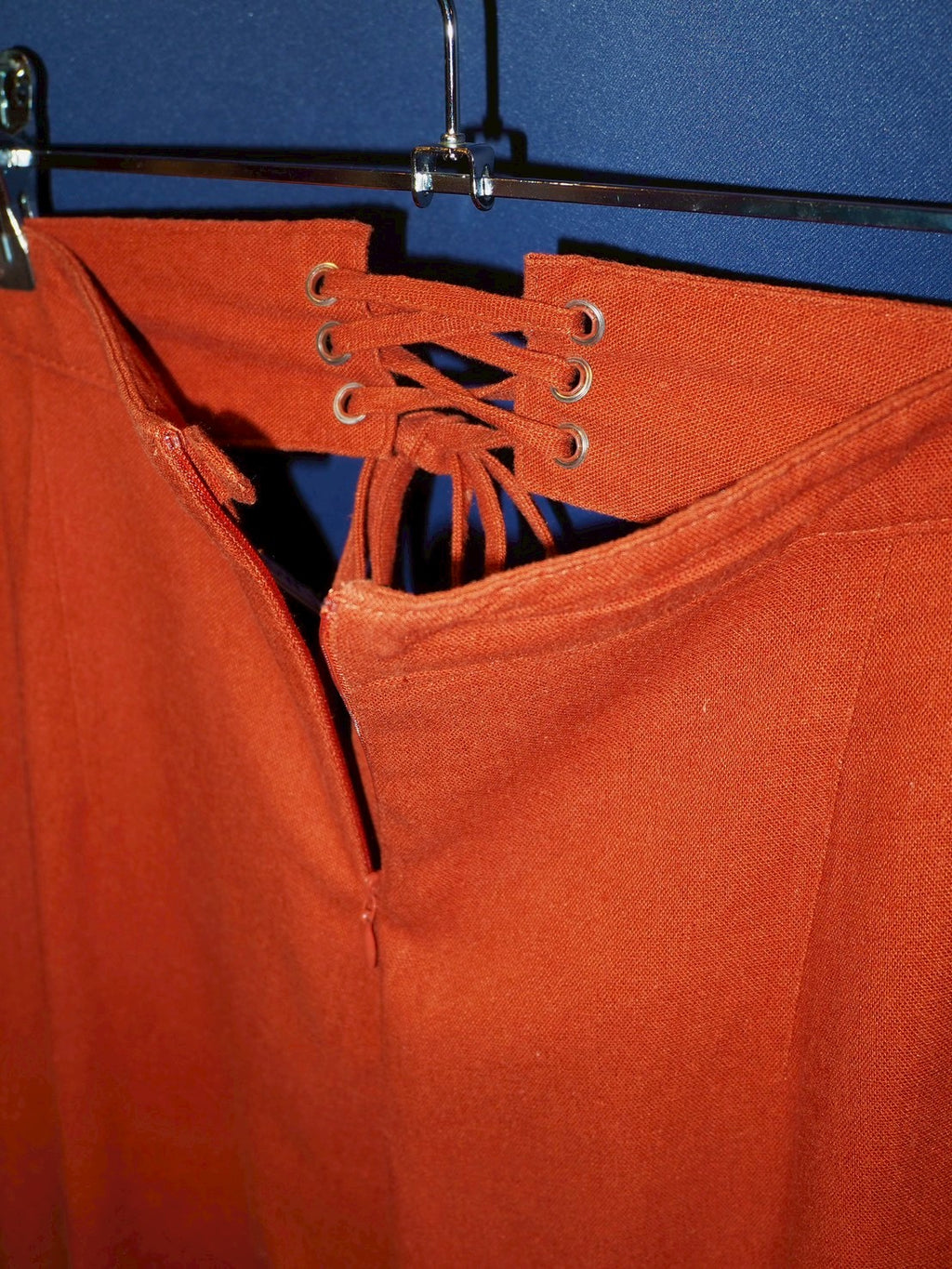 front laceup linen pants