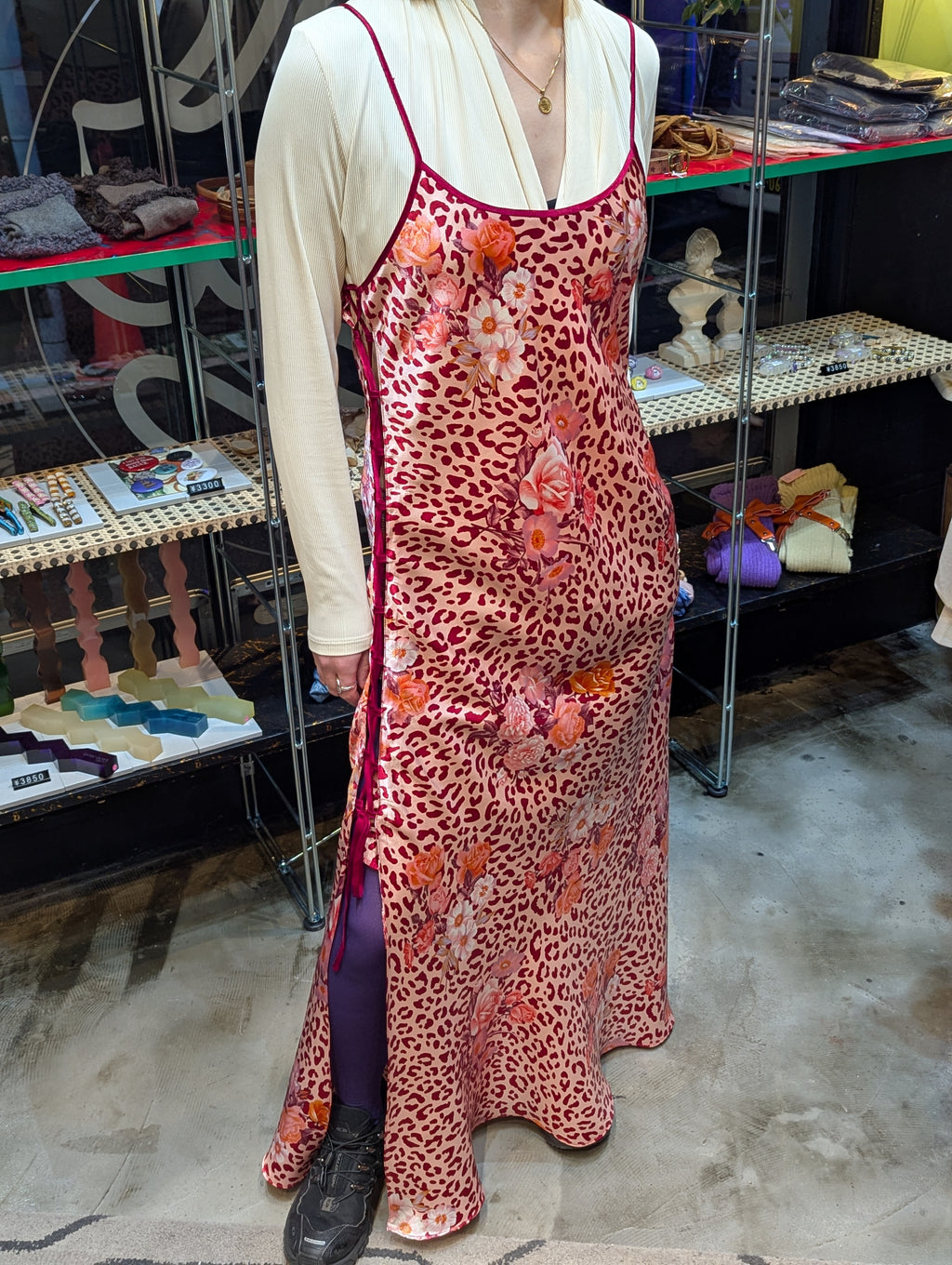 SIDE RIBBON SLIP DRESS