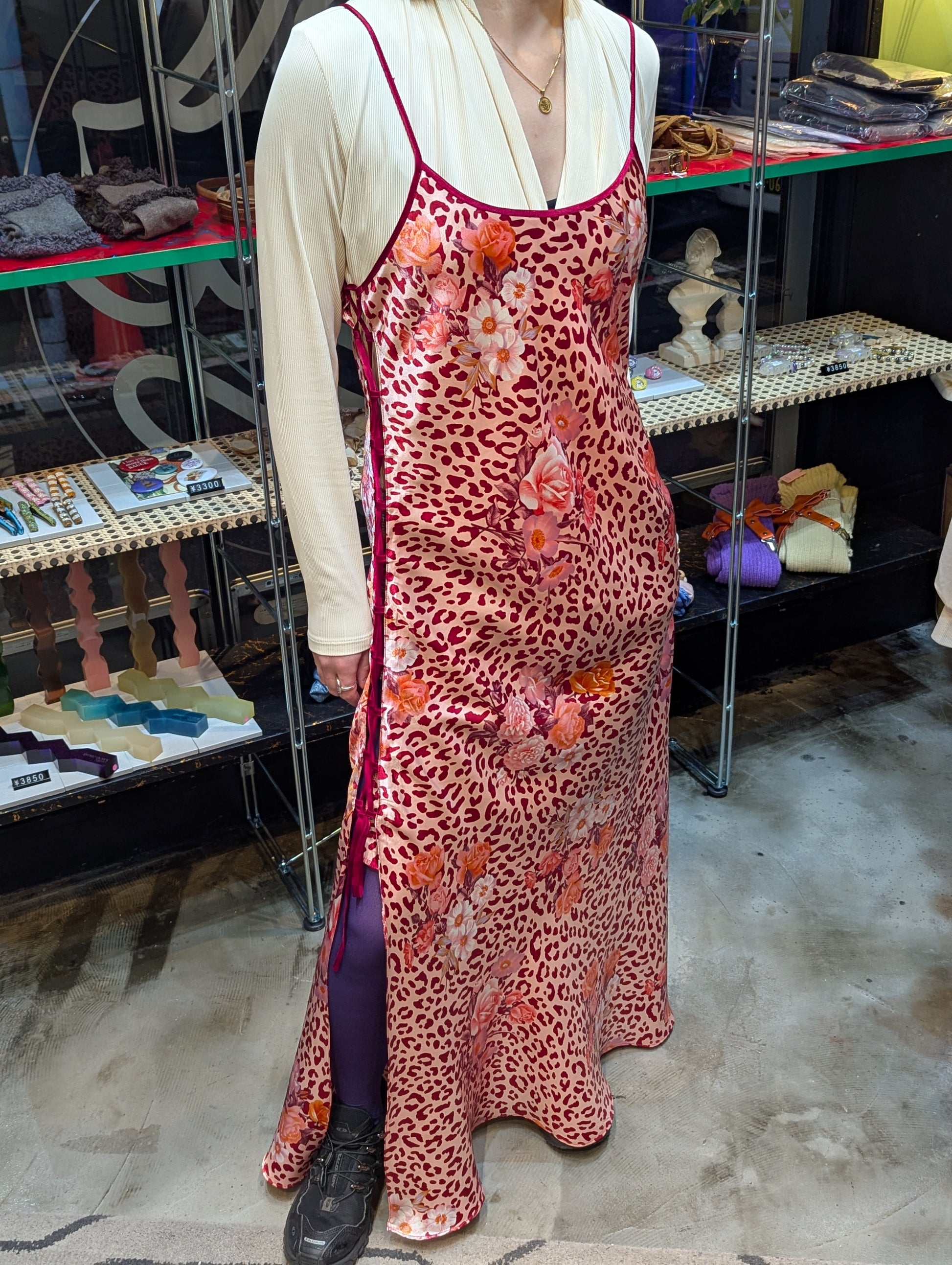 SIDE RIBBON SLIP DRESS